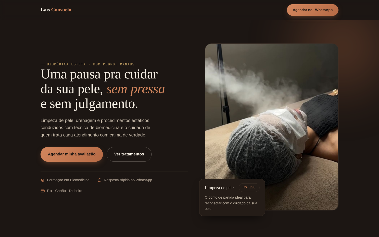 Landing page da Laís Consuelo